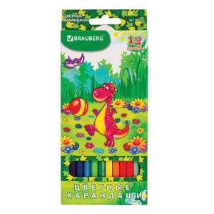 Карандаши цветные 12цв. BRAUBERG 